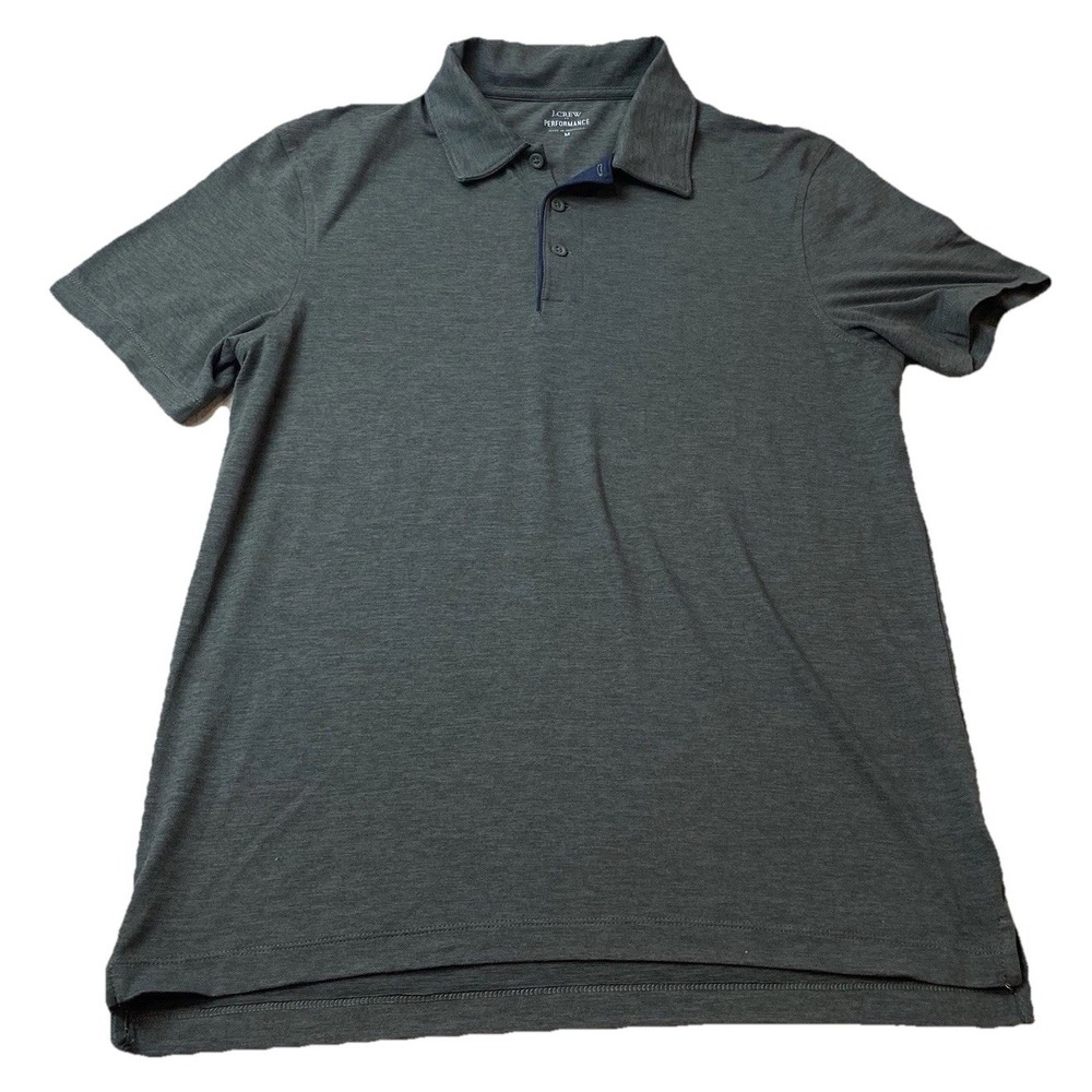 J.Crew Performance Polo Men's M Solid Charcoal Stretch Short Sleeve Shirt Preppy